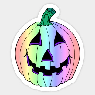 Rainbow Pastel Jack-O-Lantern Sticker